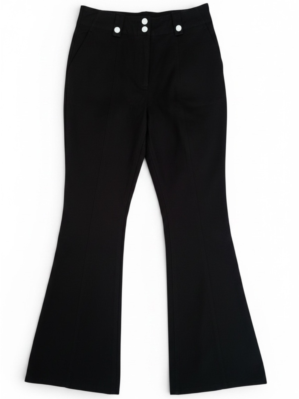 ✔️Derek Lam 10 Crosby Black Wide Leg Pants Size M High Rise Stretch